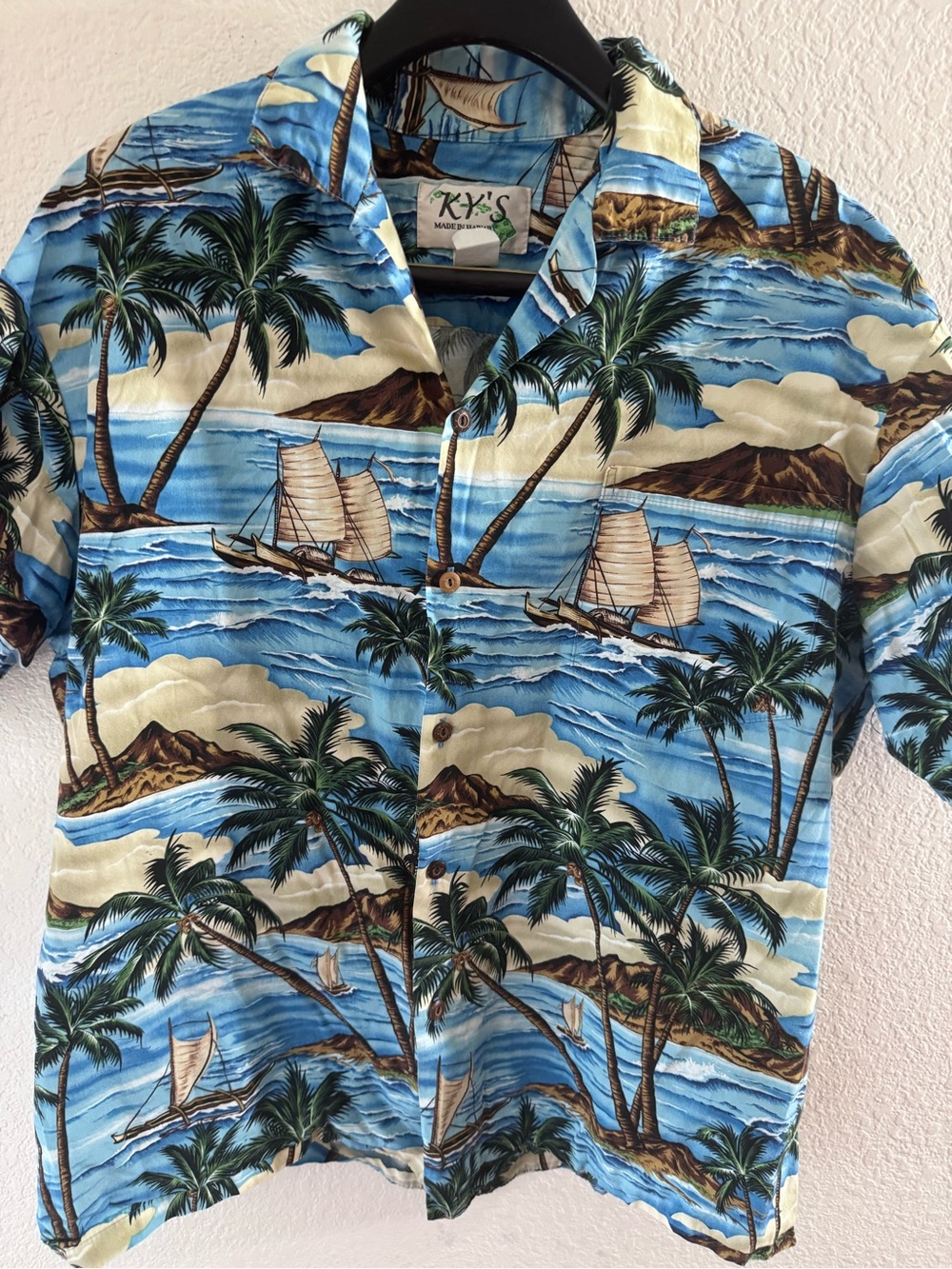 Vintage Ky’s Hawaiian Shirt with Coconut Buttons